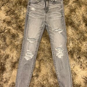 Distressed Gray Women's Jeans